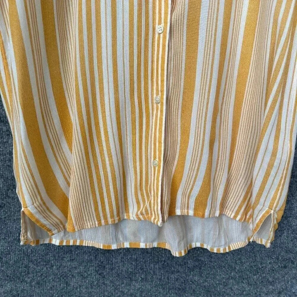 Forever 21 Tunic Top Womens Small Yellow Stripe Loose Fit Travel Breezy Beach - Picture 7 of 12